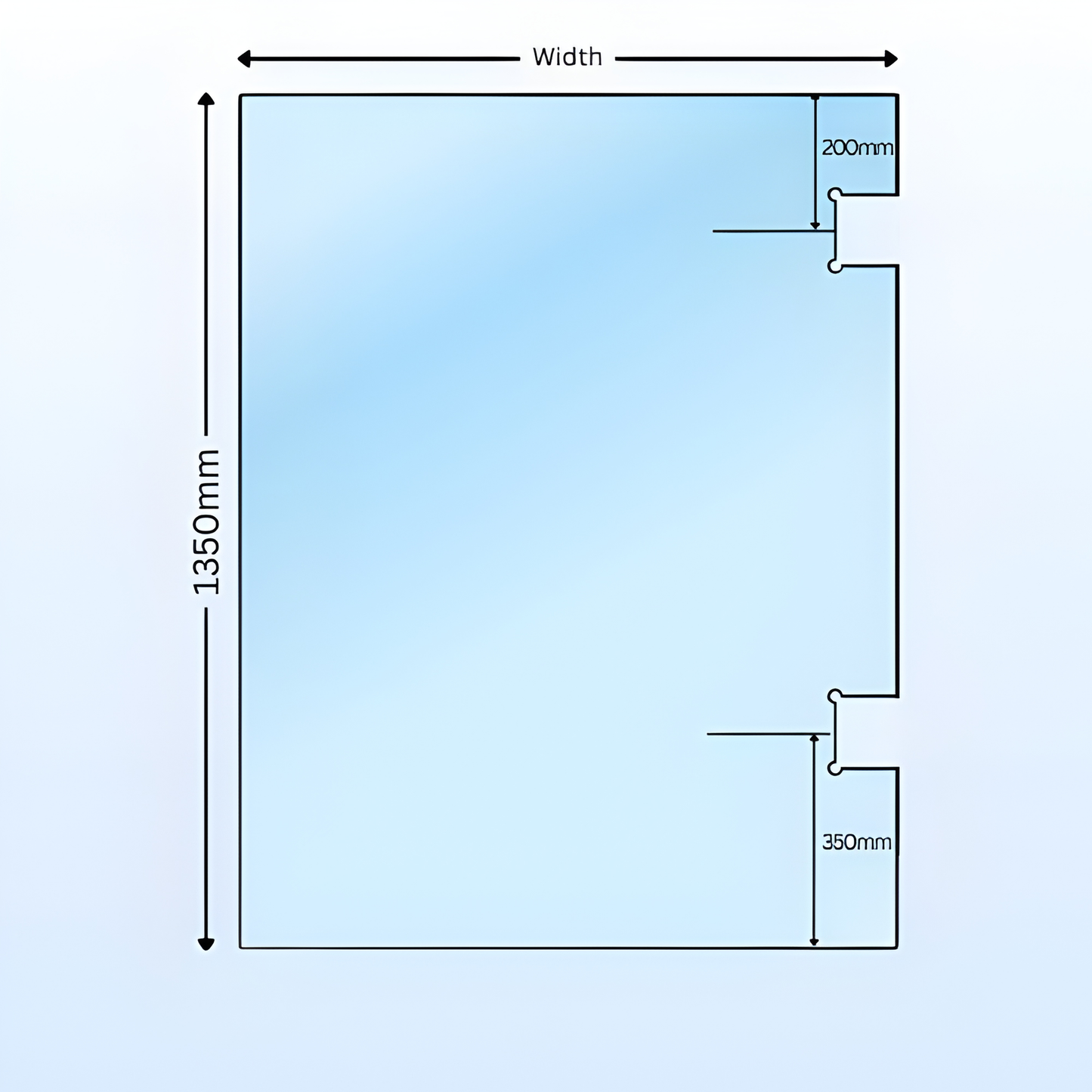 12mm Toughened Glass Polaris Hinge Panel