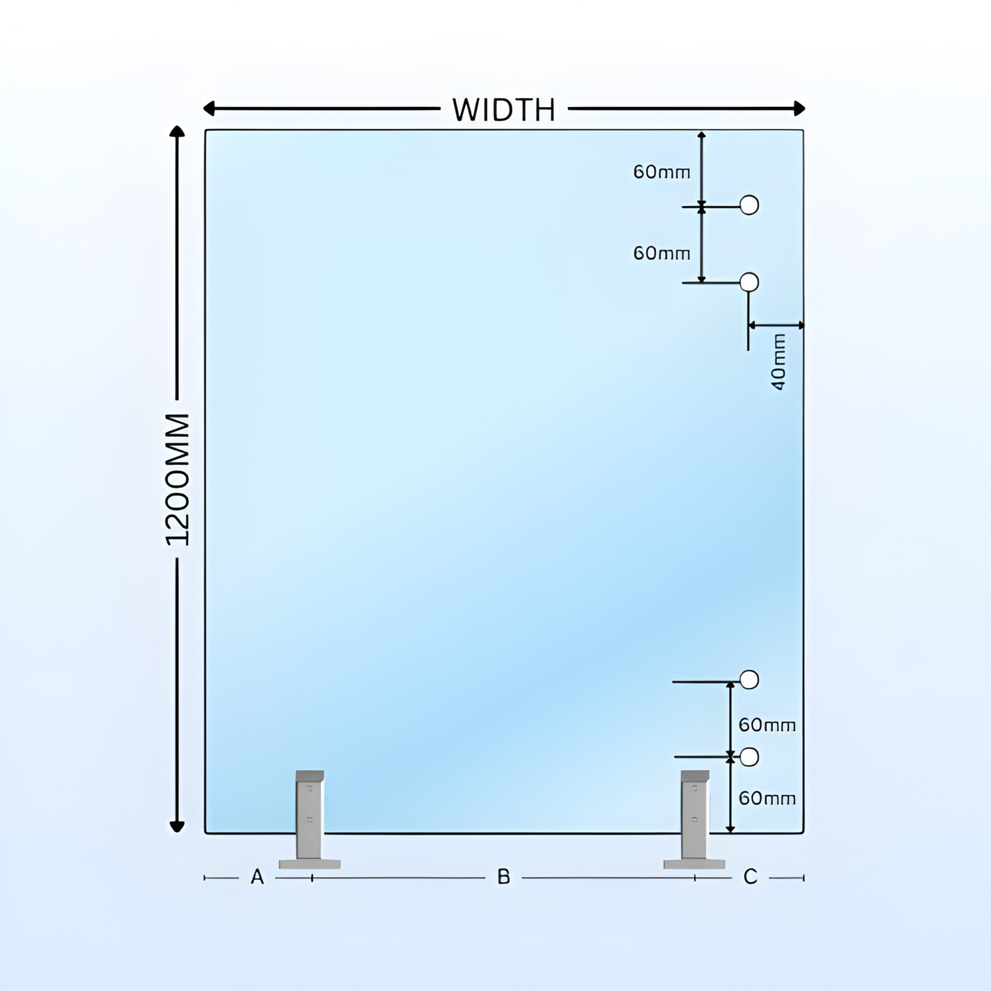 12mm Toughened Glass Hinge Panel