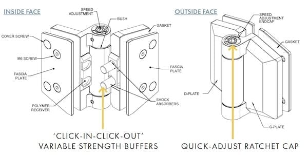 155 Polaris Soft Close - Glass to Glass Hinge