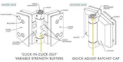 155 Polaris Soft Close - Glass to Glass Hinge