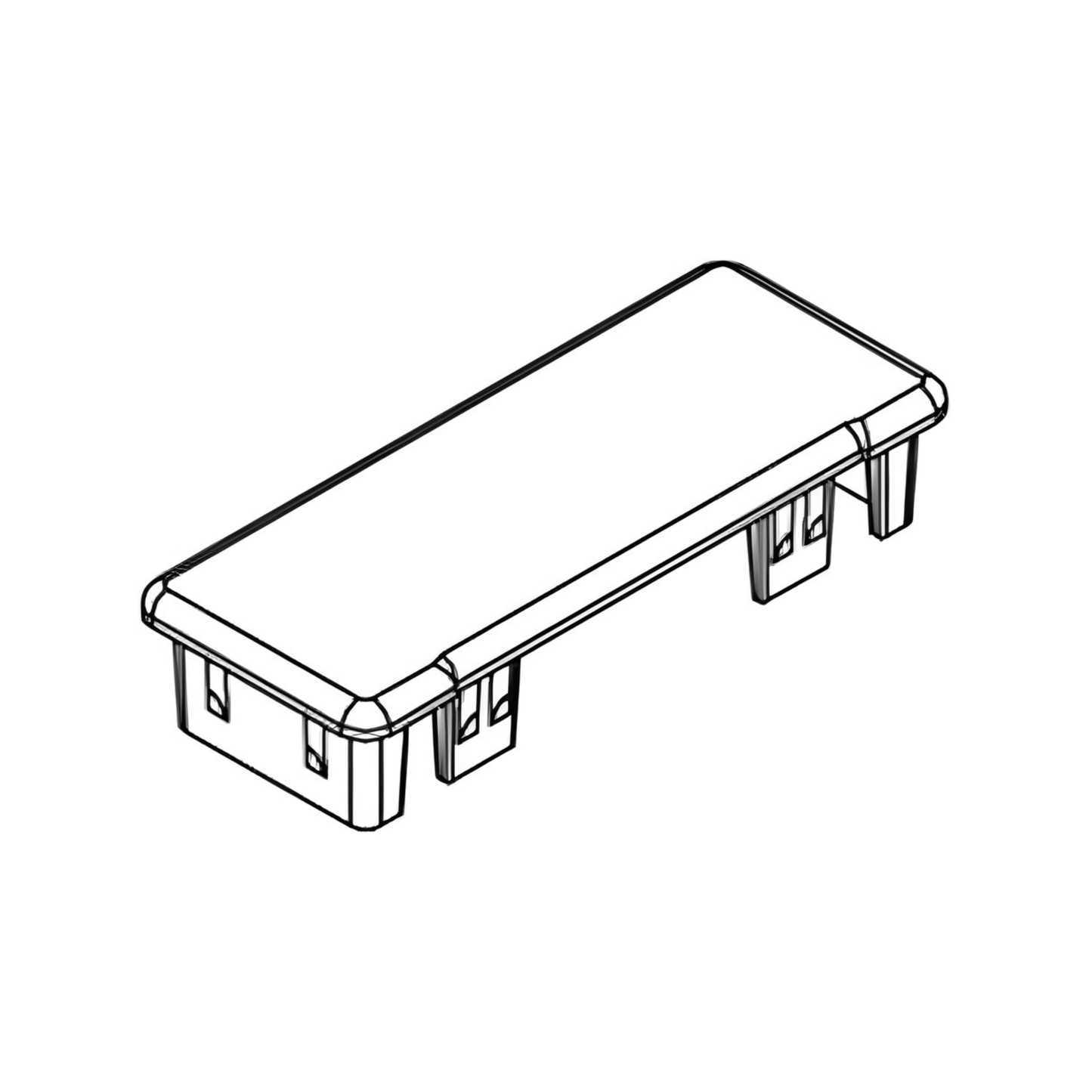 Aus 50mm - END CAP RECT HNDRL - BLACK