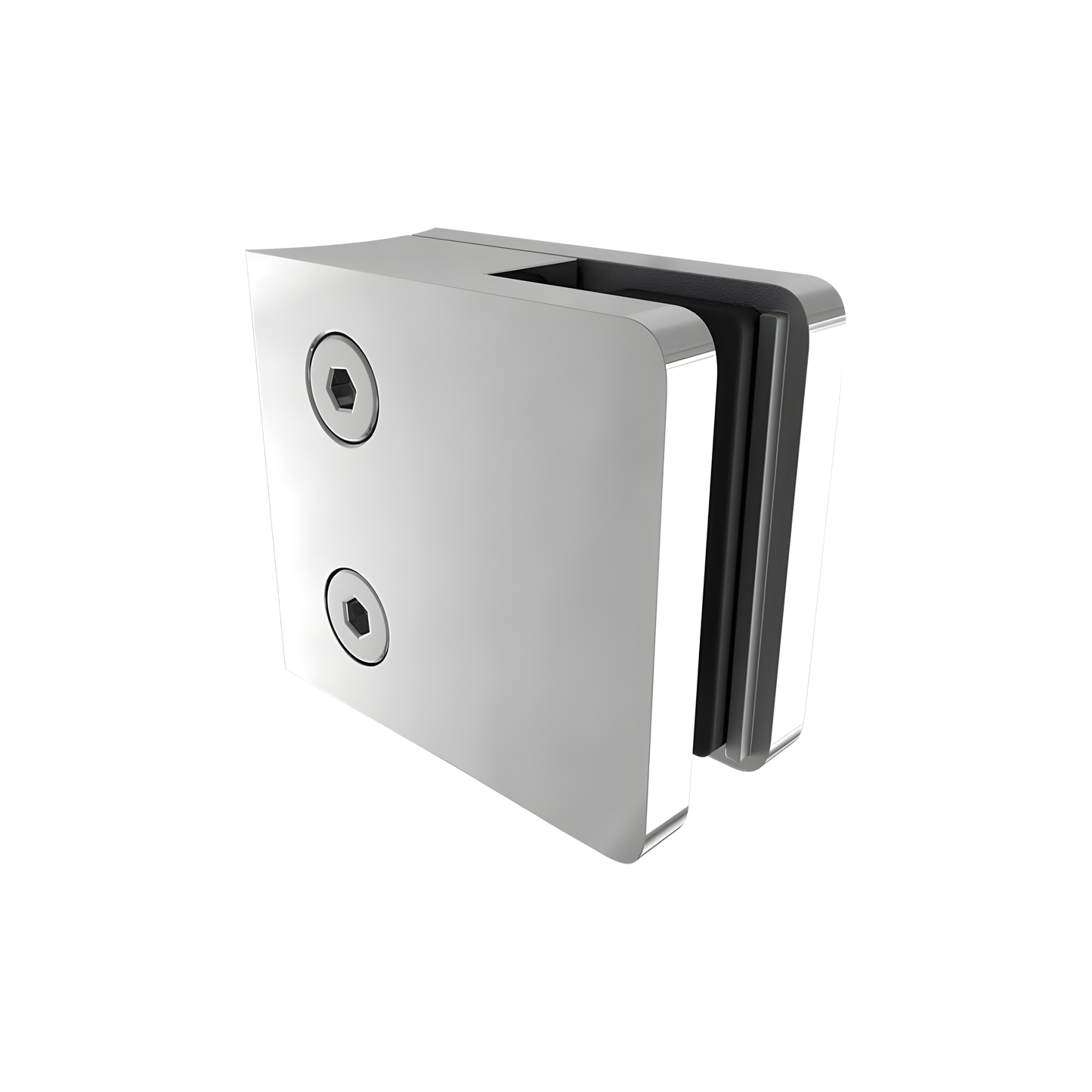 Glass Clamp - Square front, round back clamp