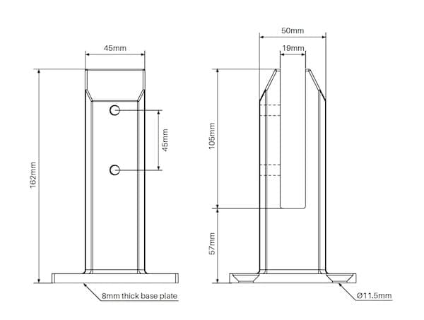 Madrid Spigot - Square with Base Plate