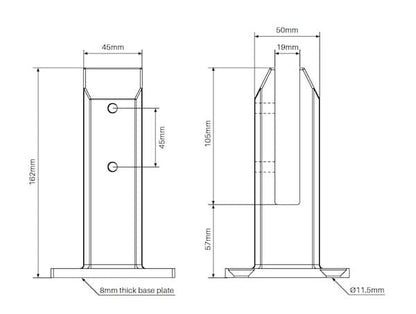 Madrid Spigot - Square with Base Plate