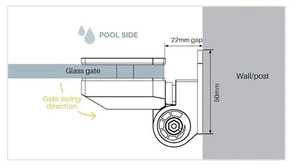 155 Polaris Soft Close - Glass to Post / Wall Hinge