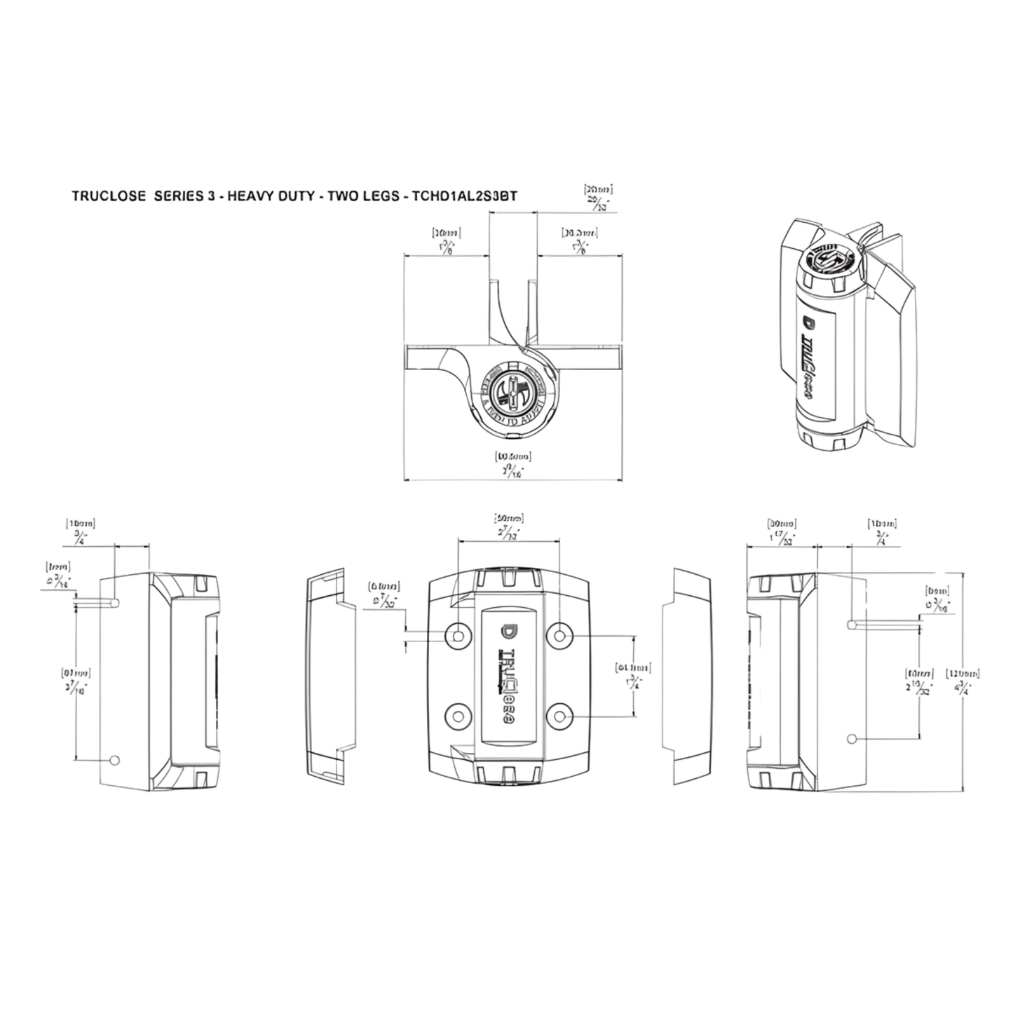 Tru Close - Hinge Set - Heavy Duty - 2 x Legs