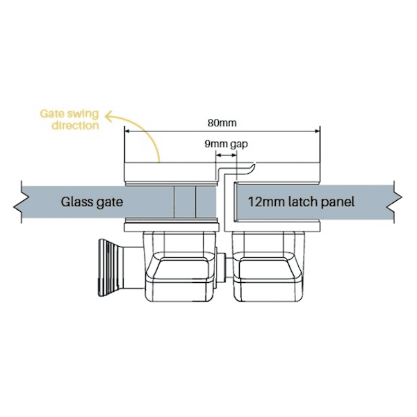 Master Range Glass to Glass Stainless Steel Latch