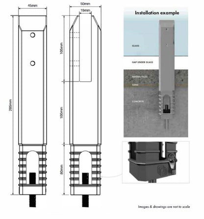 Pool Madrid Spigot - Square Core Drill - Extended