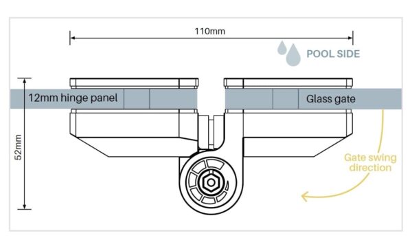 '155' Polaris Soft Close -  Glass to Glass Hinge - Image 5
