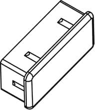 Australis OFFSET - 50x25mm Nylon HANDRAIL END CAP - BLACK